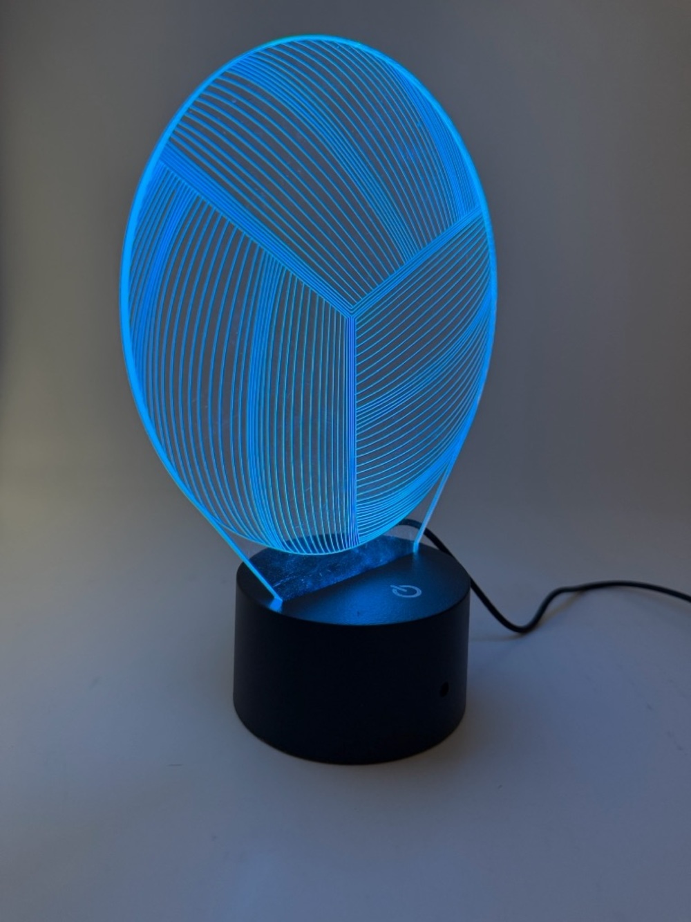 Modern Acrylic Volleyball LED Night Light with Black Touch Base - Picture 8 of 10